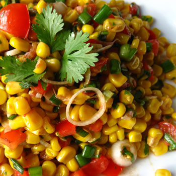 Tomato, Corn, Cilantro Salad