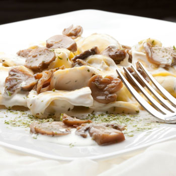 Cheese & Mushroom Tortellini with Fontina Sauce