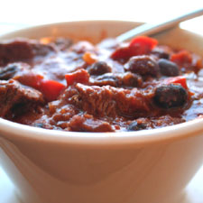 Chunky Pork & Sausage Chili in Crock Pot