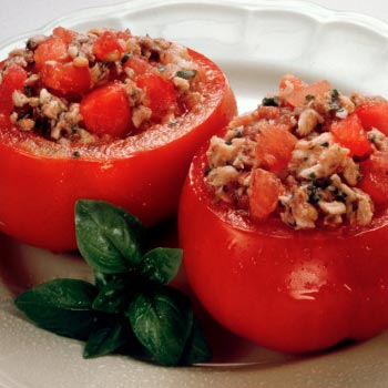 Pine Nut & Basil Stuffed Tomatoes