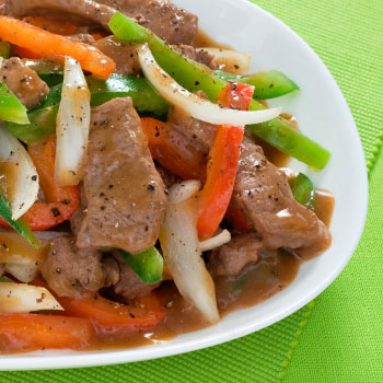 Spicy Steak & Peppers in Coffee Sauce