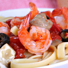 Shrimp and Mushroom Fettuccine