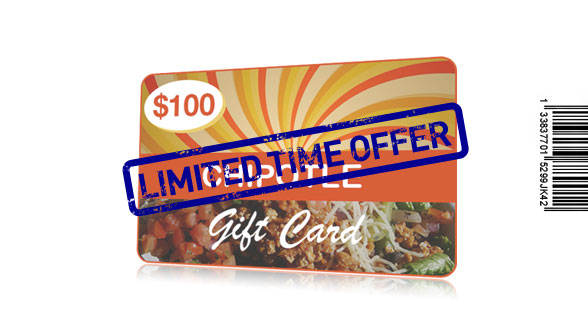 $100 Chipotle Gift Card