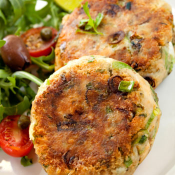 Savory Salmon-Crab Cakes Savory Salmon-Crab Cakes